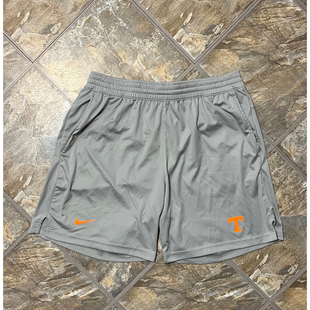 Nike Athletic Shorts Men Large Gray Excellent Tennessee Volunteers 7 Inseam